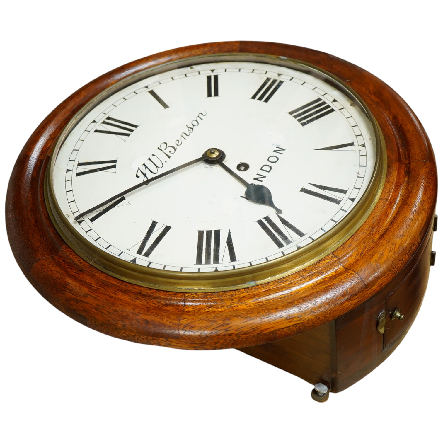 A late 19th century fusee wall clock, J. W. Benson